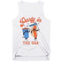 Party In The Usa Hot Dog Love USA Funny 4th Of July Tank Top