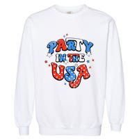 Party In The USA American Flag 4th Of July Garment-Dyed Sweatshirt