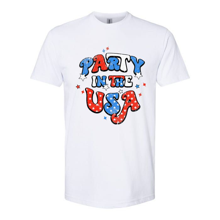 Party In The USA American Flag 4th Of July Softstyle CVC T-Shirt