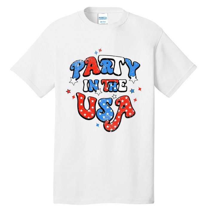 Party In The USA American Flag 4th Of July Tall T-Shirt