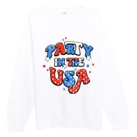 Party In The USA American Flag 4th Of July Premium Crewneck Sweatshirt