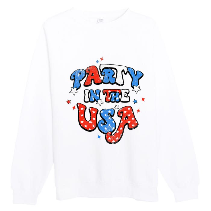 Party In The USA American Flag 4th Of July Premium Crewneck Sweatshirt