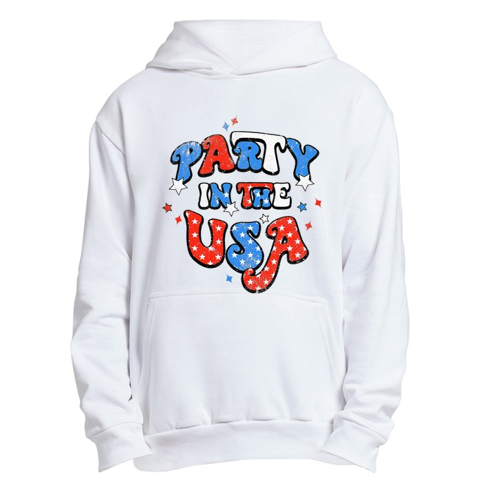 Party In The USA American Flag 4th Of July Urban Pullover Hoodie