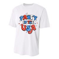 Party In The USA American Flag 4th Of July Performance Sprint T-Shirt