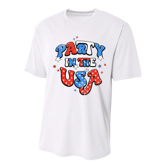 Party In The USA American Flag 4th Of July Performance Sprint T-Shirt