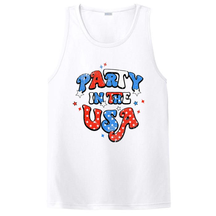 Party In The USA American Flag 4th Of July PosiCharge Competitor Tank