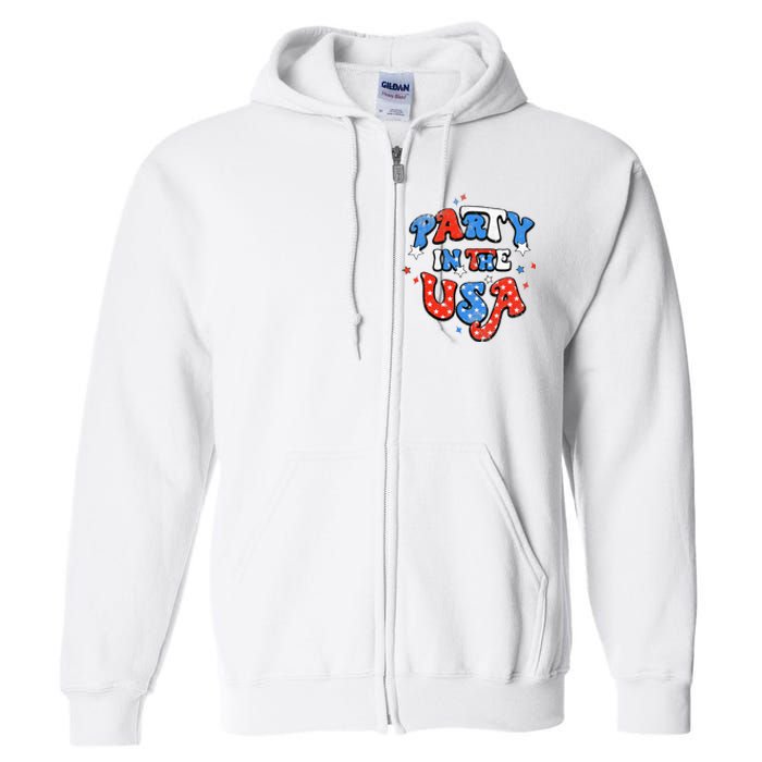 Party In The USA American Flag 4th Of July Full Zip Hoodie