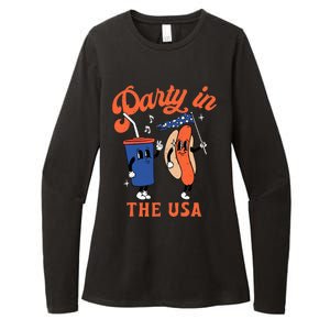 Party In The USA Shirt Hot Dog Lover Usa Funny 4th Of July Womens CVC Long Sleeve Shirt