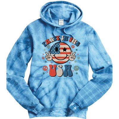 Party In The Usa 4th Of July Preppy Smile Tie Dye Hoodie