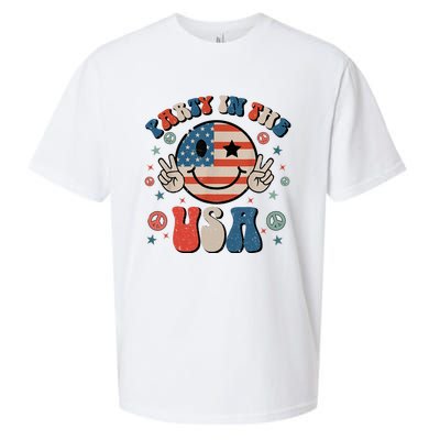 Party In The Usa 4th Of July Preppy Smile Sueded Cloud Jersey T-Shirt