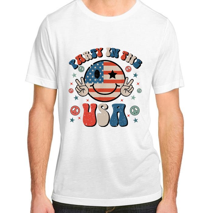 Party In The Usa 4th Of July Preppy Smile Adult ChromaSoft Performance T-Shirt