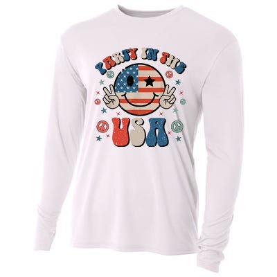 Party In The Usa 4th Of July Preppy Smile Cooling Performance Long Sleeve Crew