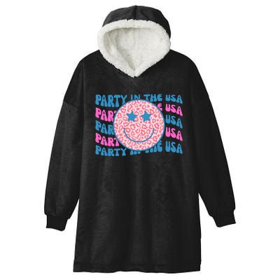 Party In The Usa Retro Smile Groovy Hooded Wearable Blanket