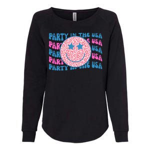 Party In The Usa Retro Smile Groovy Womens California Wash Sweatshirt