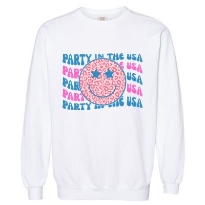 Party In The Usa Retro Smile Groovy Garment-Dyed Sweatshirt