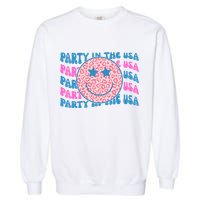 Party In The Usa Retro Smile Groovy Garment-Dyed Sweatshirt