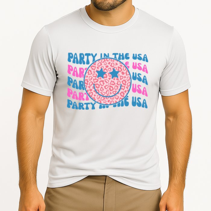 Party In The Usa Retro Smile Groovy Performance Shirt
