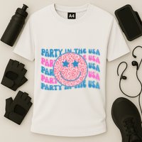 Party In The Usa Retro Smile Groovy Performance Shirt