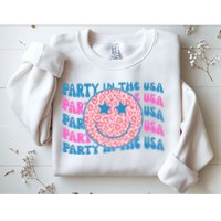 Party In The Usa Retro Smile Groovy Sweatshirt
