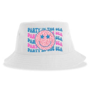 Party In The Usa Retro Smile Groovy Sustainable Bucket Hat