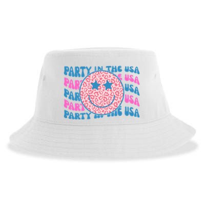 Party In The Usa Retro Smile Groovy Sustainable Bucket Hat