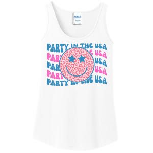 Party In The Usa Retro Smile Groovy Ladies Essential Tank