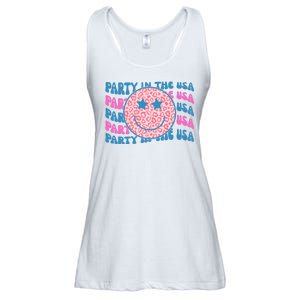 Party In The Usa Retro Smile Groovy Ladies Essential Flowy Tank