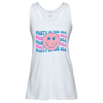 Party In The Usa Retro Smile Groovy Ladies Essential Flowy Tank