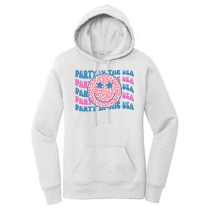 Party In The Usa Retro Smile Groovy Women's Pullover Hoodie