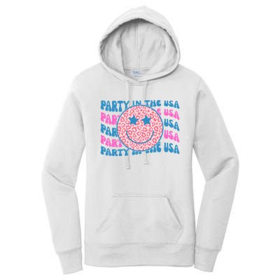 Party In The Usa Retro Smile Groovy Women's Pullover Hoodie