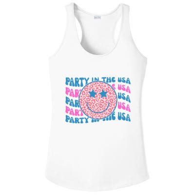 Party In The Usa Retro Smile Groovy Ladies PosiCharge Competitor Racerback Tank