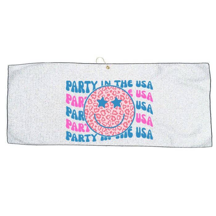 Party In The Usa Retro Smile Groovy Large Microfiber Waffle Golf Towel