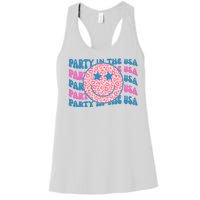 Party In The Usa Retro Smile Groovy Women's Racerback Tank