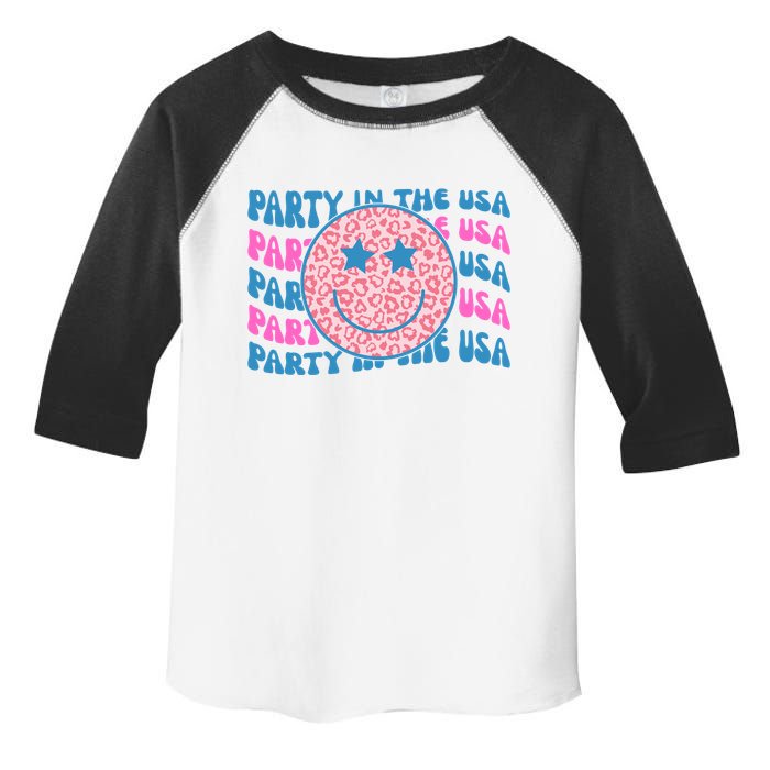Party In The Usa Retro Smile Groovy Toddler Fine Jersey T-Shirt