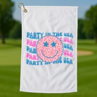 Party In The Usa Retro Smile Groovy Golf Towel