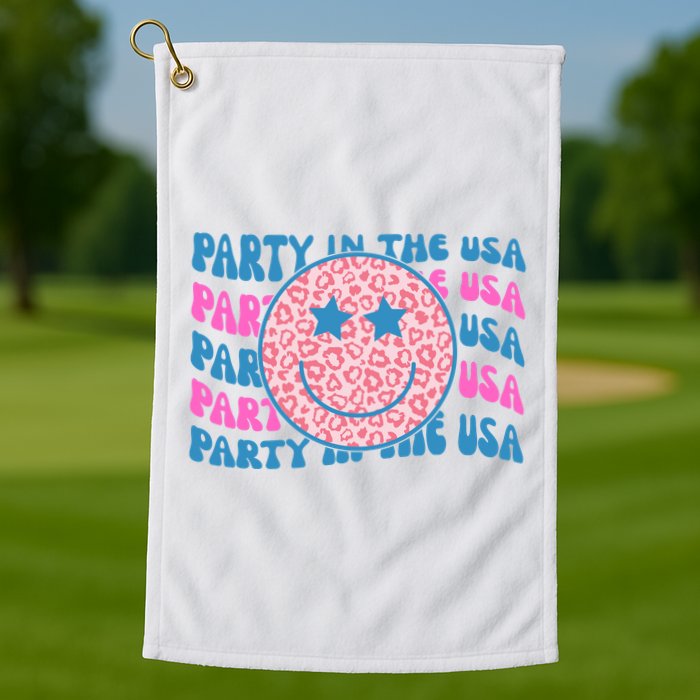 Party In The Usa Retro Smile Groovy Golf Towel