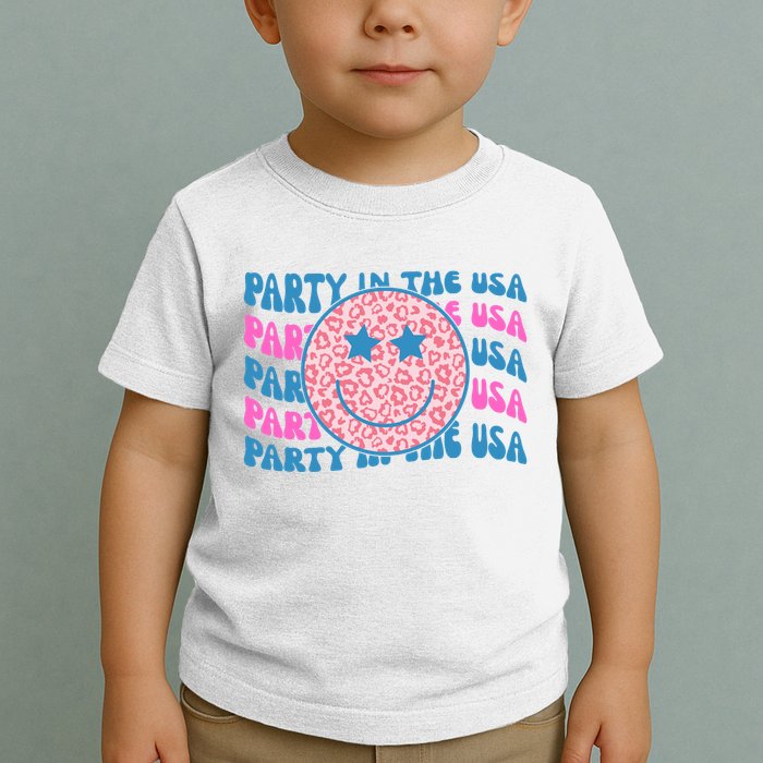 Party In The Usa Retro Smile Groovy Toddler T-Shirt