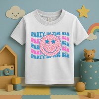 Party In The Usa Retro Smile Groovy Toddler T-Shirt
