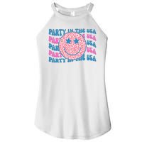 Party In The Usa Retro Smile Groovy Women's Perfect Tri Rocker Tank