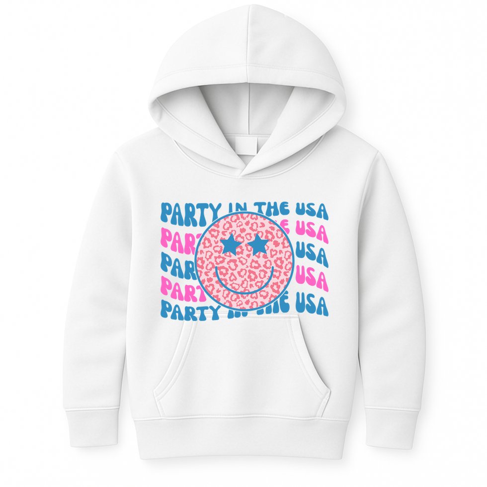 Party In The Usa Retro Smile Groovy Kids Hoodie