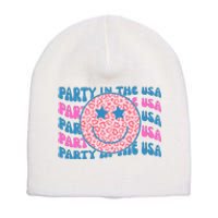 Party In The Usa Retro Smile Groovy Short Acrylic Beanie