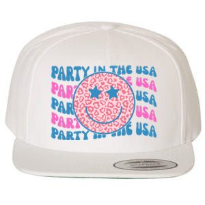 Party In The Usa Retro Smile Groovy Wool Snapback Cap