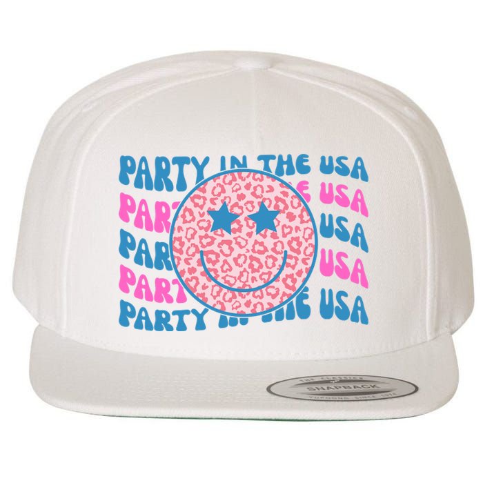 Party In The Usa Retro Smile Groovy Wool Snapback Cap