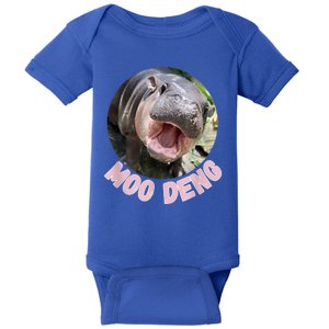 Pig In Thai Hippopotamus Cute Baby Hippo Moo Deng Bouncy Gift Baby Bodysuit