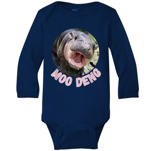 Pig In Thai Hippopotamus Cute Baby Hippo Moo Deng Bouncy Gift Baby Long Sleeve Bodysuit