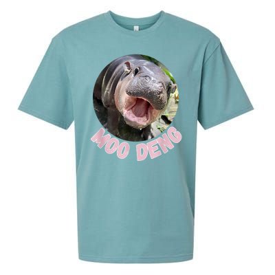 Pig In Thai Hippopotamus Cute Baby Hippo Moo Deng Bouncy Gift Sueded Cloud Jersey T-Shirt