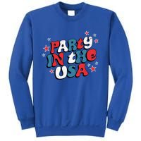 Party In The Usa Retro Patriotic Distressed Gift Sweatshirt