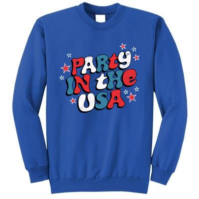 Party In The Usa Retro Patriotic Distressed Gift Sweatshirt