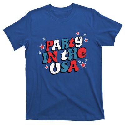 Party In The Usa Retro Patriotic Distressed Gift T-Shirt