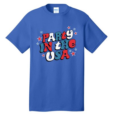 Party In The Usa Retro Patriotic Distressed Gift Tall T-Shirt